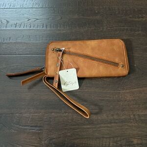 Tan Leather Wristlet Wallet